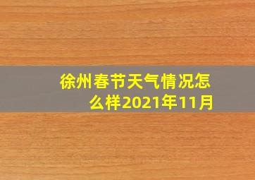 徐州春节天气情况怎么样2021年11月