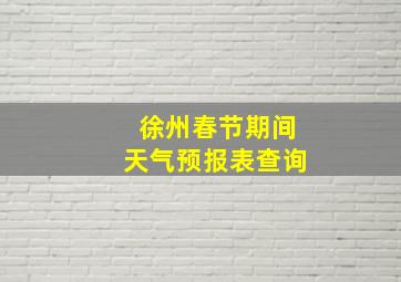 徐州春节期间天气预报表查询