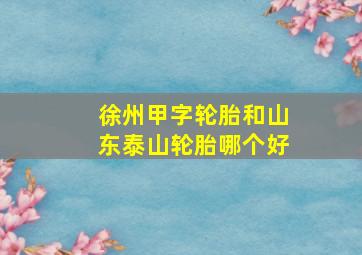 徐州甲字轮胎和山东泰山轮胎哪个好