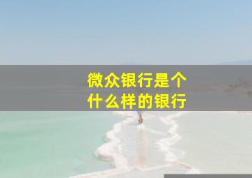 微众银行是个什么样的银行