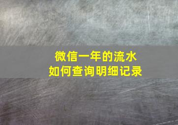 微信一年的流水如何查询明细记录