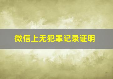 微信上无犯罪记录证明