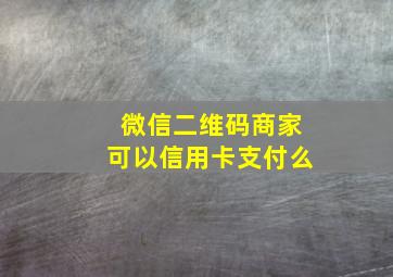 微信二维码商家可以信用卡支付么