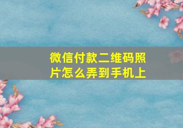 微信付款二维码照片怎么弄到手机上