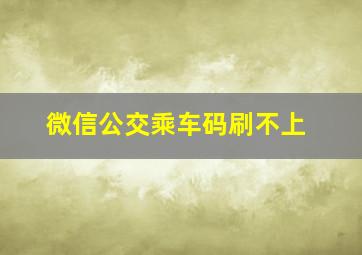 微信公交乘车码刷不上