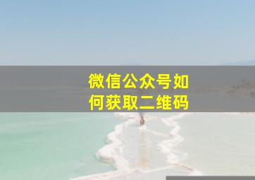 微信公众号如何获取二维码