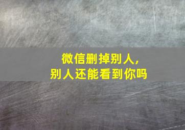 微信删掉别人,别人还能看到你吗