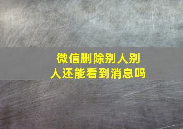 微信删除别人别人还能看到消息吗