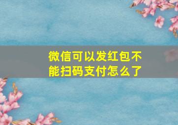 微信可以发红包不能扫码支付怎么了