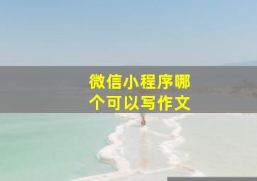 微信小程序哪个可以写作文