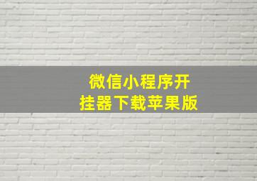 微信小程序开挂器下载苹果版