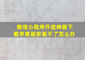 微信小程序开挂神器下载苹果版安装不了怎么办