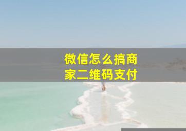 微信怎么搞商家二维码支付