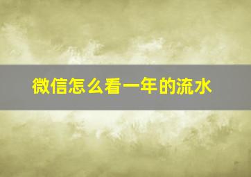 微信怎么看一年的流水