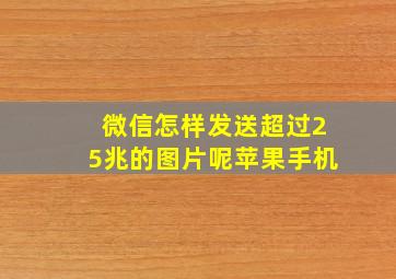 微信怎样发送超过25兆的图片呢苹果手机