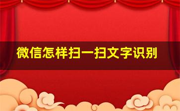 微信怎样扫一扫文字识别