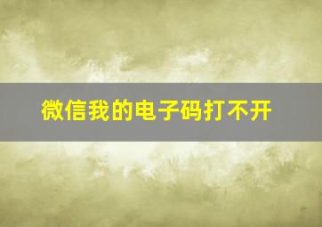 微信我的电子码打不开