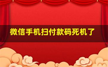 微信手机扫付款码死机了