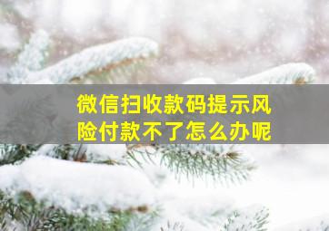 微信扫收款码提示风险付款不了怎么办呢