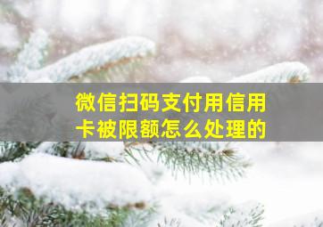 微信扫码支付用信用卡被限额怎么处理的