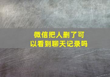 微信把人删了可以看到聊天记录吗