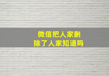 微信把人家删除了人家知道吗