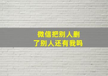 微信把别人删了别人还有我吗