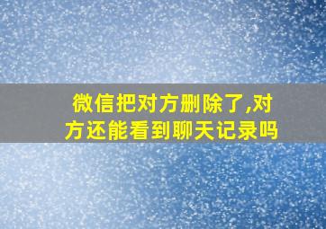 微信把对方删除了,对方还能看到聊天记录吗