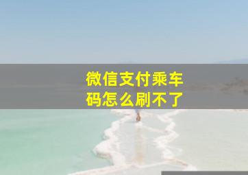 微信支付乘车码怎么刷不了