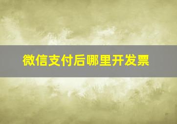 微信支付后哪里开发票