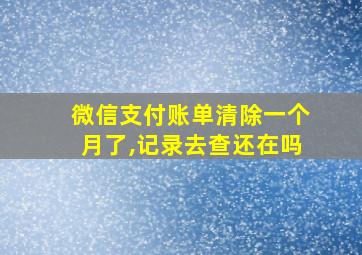 微信支付账单清除一个月了,记录去查还在吗