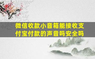 微信收款小音箱能接收支付宝付款的声音吗安全吗