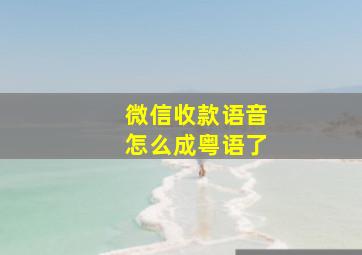 微信收款语音怎么成粤语了