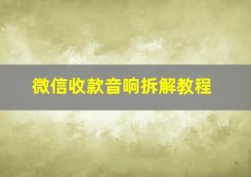 微信收款音响拆解教程