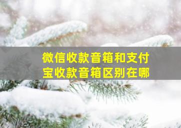 微信收款音箱和支付宝收款音箱区别在哪