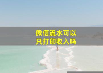 微信流水可以只打印收入吗