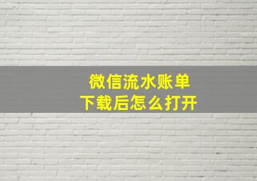 微信流水账单下载后怎么打开