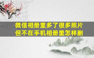 微信相册里多了很多照片但不在手机相册里怎样删