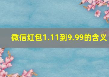 微信红包1.11到9.99的含义