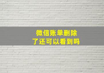 微信账单删除了还可以看到吗