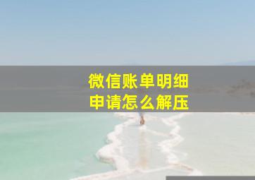 微信账单明细申请怎么解压