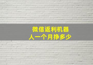 微信返利机器人一个月挣多少