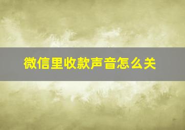 微信里收款声音怎么关