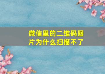 微信里的二维码图片为什么扫描不了