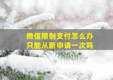 微信限制支付怎么办只能从新申请一次吗