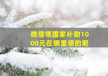 微信领国家补助1000元在哪里领的呢