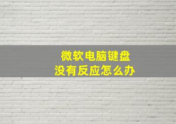 微软电脑键盘没有反应怎么办