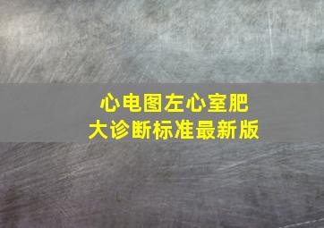 心电图左心室肥大诊断标准最新版