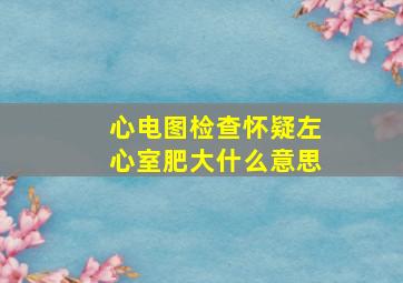 心电图检查怀疑左心室肥大什么意思