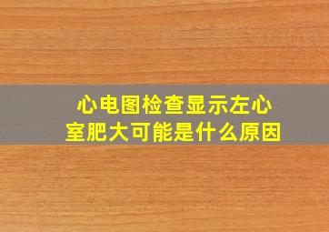 心电图检查显示左心室肥大可能是什么原因